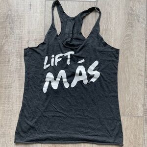 Lift Más Heathered Black Tank Size Large